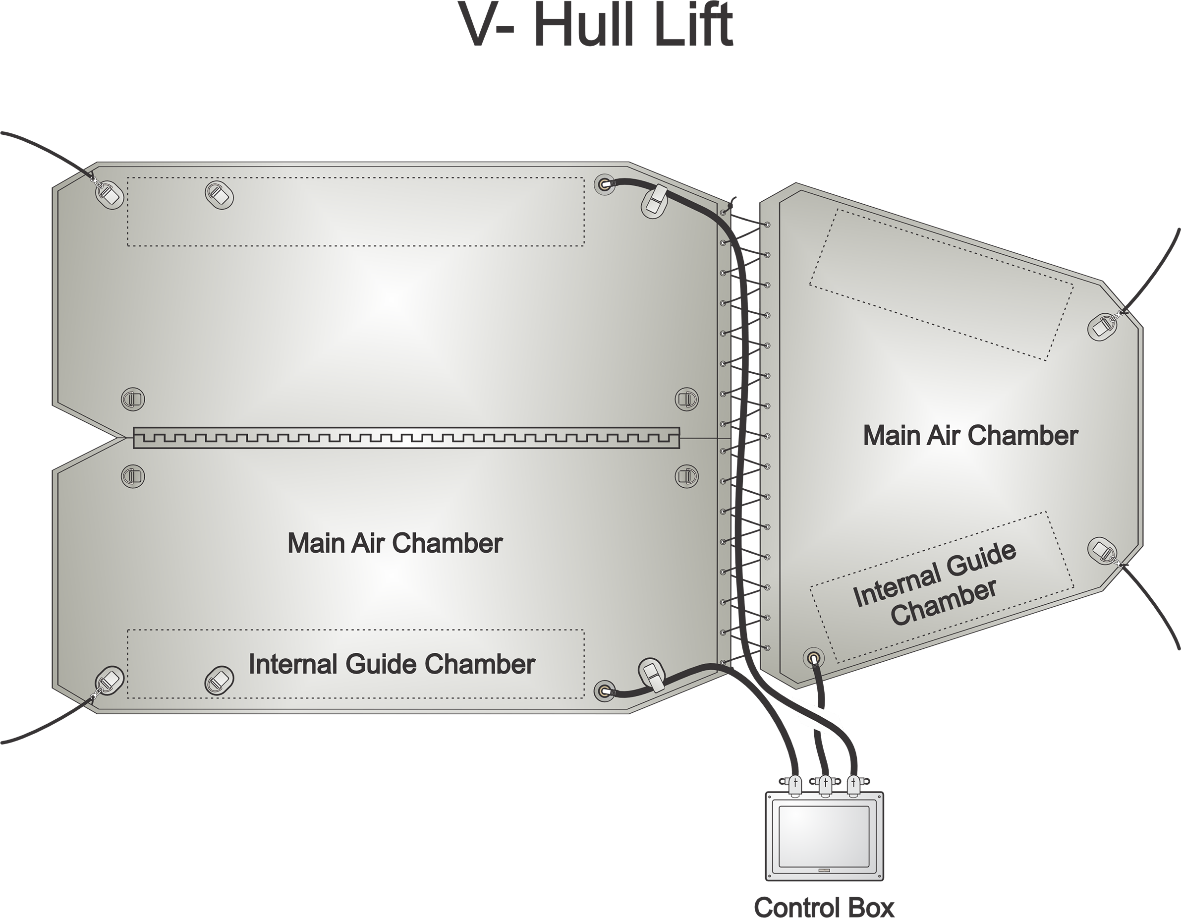 V-Hull Air-Dock boat lift diagram